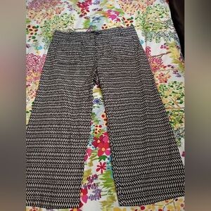 Anthropologie Maeve Collette Black & Cream Patterned Wide-Leg Pants Size 18W